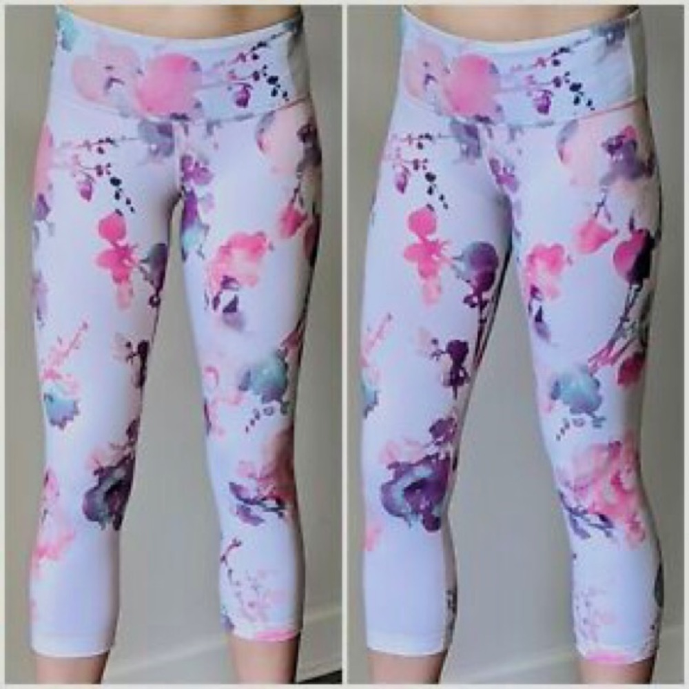 Lululemon Wunder Under Blurr Blossom crop leggings size 6